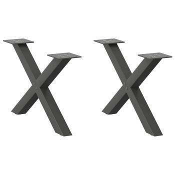ARDEBO.de - Couchtischbeine X-Form 2 Stk. Anthrazit 60x(30-31) cm Stahl