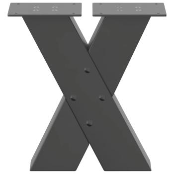 Couchtischbeine X-Form 2 Stk. Anthrazit 30x(30-31) cm Stahl