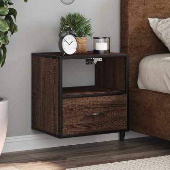 ARDEBO.de - Wand-Nachttisch Braun Eichen-Optik 40x31x39,5 cm