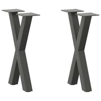 ARDEBO.de - Couchtischbeine X-Form 2 Stk. Anthrazit 38x(42-43) cm Stahl