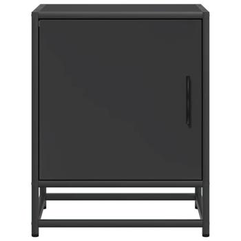 Nachttisch Schwarz 40x31x50 cm Holzwerkstoff und Metall