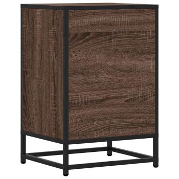 Nachttisch Braun Eichen-Optik 40x34,5x60cm Holzwerkstoff Metall