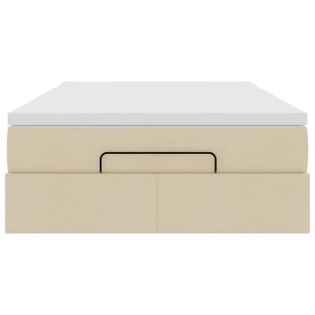 Ottoman-Bett mit Matratze Creme 120x200 cm Stoff