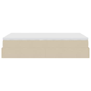 Ottoman-Bett mit Matratze Creme 120x200 cm Stoff