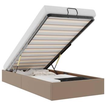 Ottoman-Bett ohne Matratze Cappucino 100x200cm Kunstleder