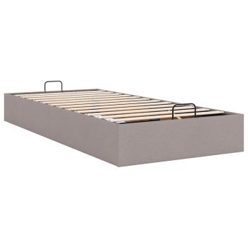 Ottoman-Bett ohne Matratze Taupe 90x200 cm Stoff