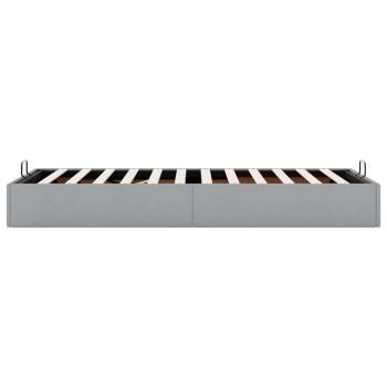 Ottoman-Bett ohne Matratze Hellgrau 90x200 cm Stoff