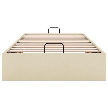 Ottoman-Bett ohne Matratze Creme 90x190 cm Stoff