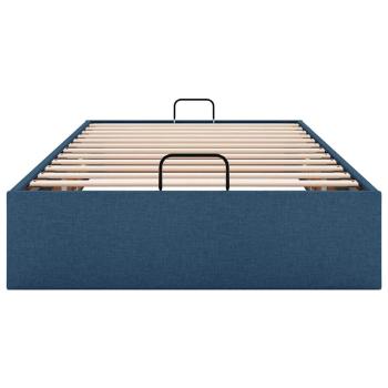 Ottoman-Bett ohne Matratze Blau 90x200 cm Stoff