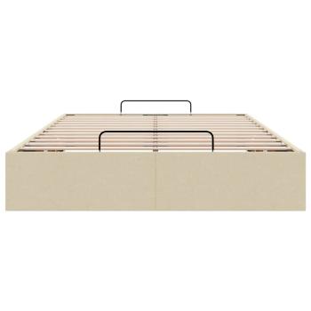 Ottoman-Bett ohne Matratze Creme 120x190 cm Stoff