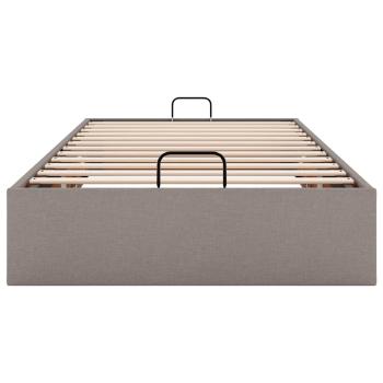 Ottoman-Bett ohne Matratze Taupe 100x200 cm Stoff