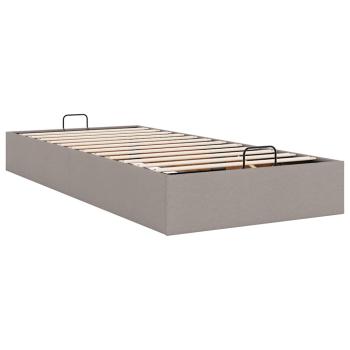 Ottoman-Bett ohne Matratze Taupe 100x200 cm Stoff