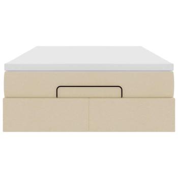 Ottoman-Bett mit Matratze Creme 120x190 cm Stoff