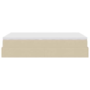 Ottoman-Bett mit Matratze Creme 120x190 cm Stoff