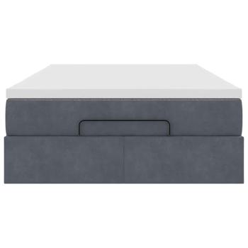 Ottoman-Bett mit Matratze Dunkelgrau 120x200 cm Samt