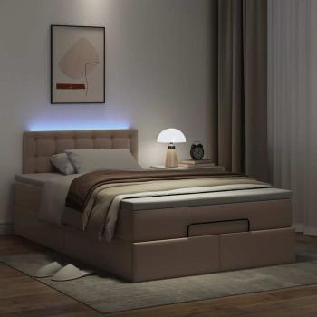 Ottoman-Bett mit Matratze Cappuccino-Braun 120x200cm Kunstleder