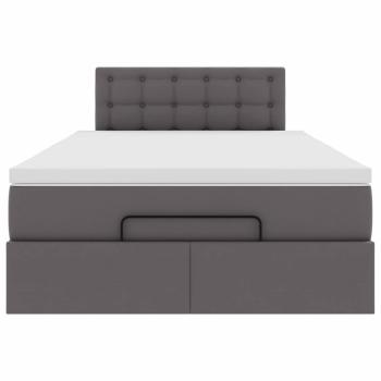Ottoman-Bett mit Matratze Grau 120x190 cm Kunstleder