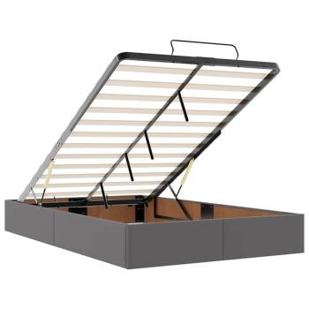 Ottoman-Bett mit Matratze Grau 120x190 cm Kunstleder