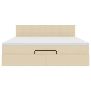 Ottoman-Bett mit Matratze Creme 180x200 cm Stoff
