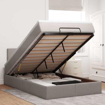 ARDEBO.de - Ottoman-Bett mit Matratze Taupe 120x190 cm Stoff