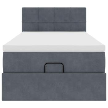 Ottoman-Bett mit Matratze Dunkelgrau 100x200 cm Samt