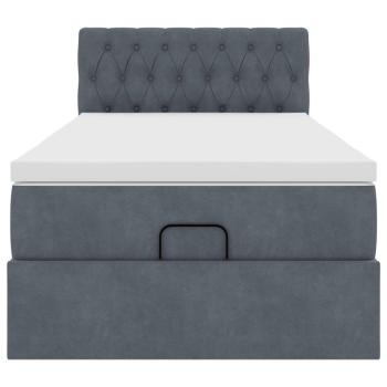 Ottoman-Bett mit Matratze Dunkelgrau 90x200 cm Samt