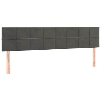 Ottoman-Bett mit Matratzen Dunkelgrau 160x200 cm Samt
