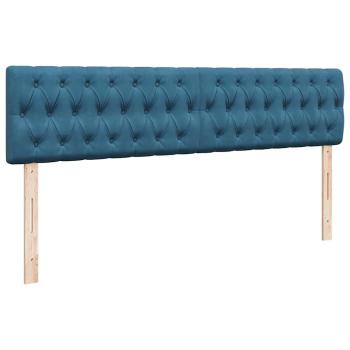 Ottoman-Bett mit Matratzen Dunkelblau 160x200 cm Samt