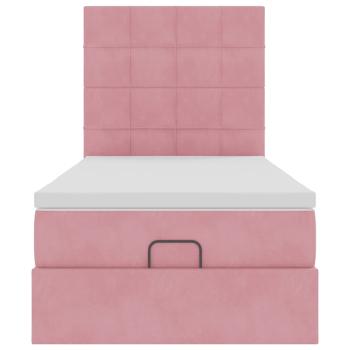 ARDEBO.de - Ottoman-Bett mit Matratzen Rosa 80x200 cm Samt