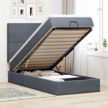 ARDEBO.de - Ottoman-Bett mit Matratzen Dunkelgrau 90x190 cm Samt