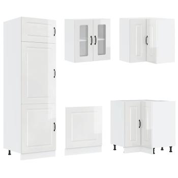 14-tlg. Küchenschrank-Set Porto Hochglanz-Weiß Holzwerkstoff
