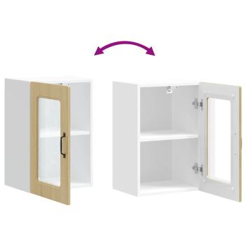 Küchen-Hängeschrank mit Glastür Sonoma-Eiche Holzwerkstoff