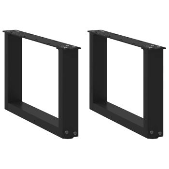 ARDEBO.de - Couchtischbeine U-Form 2 Stk. Schwarz 50x(30-31) cm Stahl