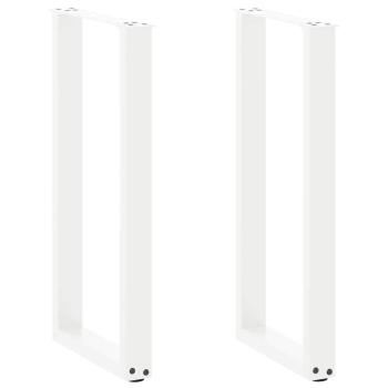 ARDEBO.de - Couchtischbeine U-Form 2 Stk. Weiß 28x(72-73) cm Stahl