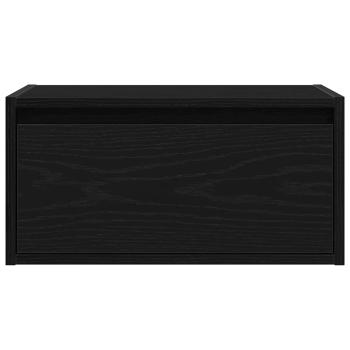 Wand-Nachttische mit LED-Leuchten 2 Stk. Schwarz Eichen-Optik