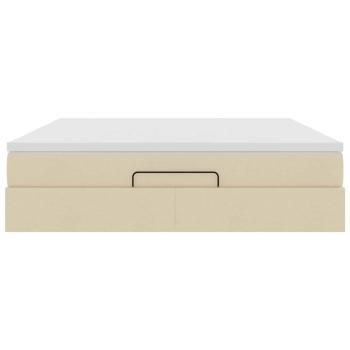 Ottoman-Bett mit Matratze Creme 160x200 cm Stoff
