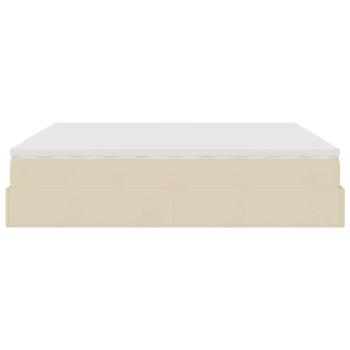 Ottoman-Bett mit Matratze Creme 160x200 cm Stoff