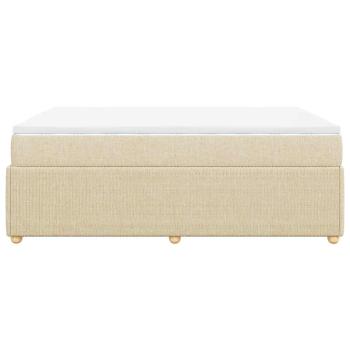 Boxspringbett mit Matratze Creme 140x190 cm Stoff