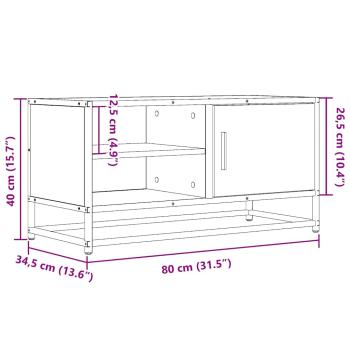 TV-Schrank Eichen-Optik 80x34,5x40 cm Holzwerkstoff und Metall