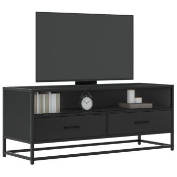 ARDEBO.de - TV-Schrank Schwarz 100x34,5x40 cm Holzwerkstoff und Metall