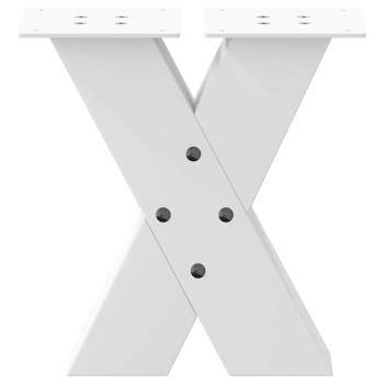 Couchtischbeine X-Form 2 Stk. Weiß 30x(30-31) cm Stahl
