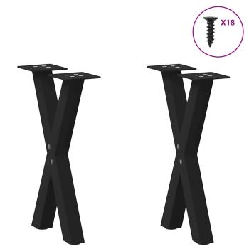 Couchtischbeine X-Form 2 Stk. Schwarz 38x(42-43) cm Stahl