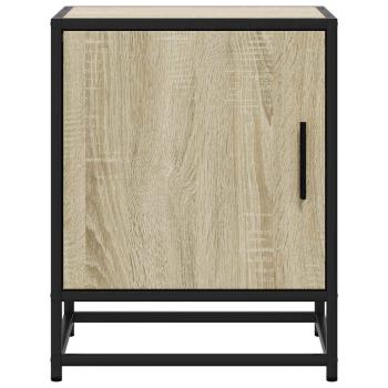 Nachttische 2 Stk. Sonoma-Eiche 40x31x50cm Holzwerkstoff Metall