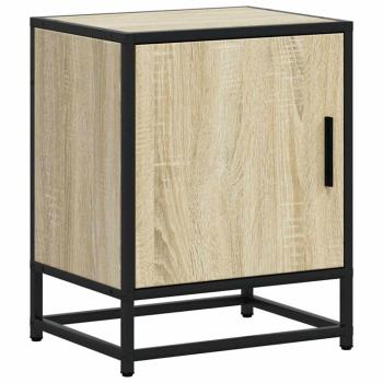 Nachttische 2 Stk. Sonoma-Eiche 40x31x50cm Holzwerkstoff Metall