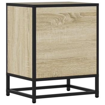 Nachttische 2 Stk. Sonoma-Eiche 40x31x50cm Holzwerkstoff Metall