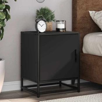 ARDEBO.de - Nachttische 2 Stk. Schwarz 40x31x50 cm Holzwerkstoff und Metall