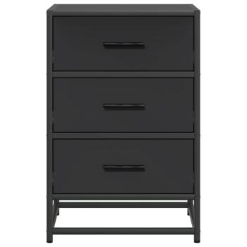 Nachttisch Schwarz 40x34,5x60 cm Holzwerkstoff und Metall