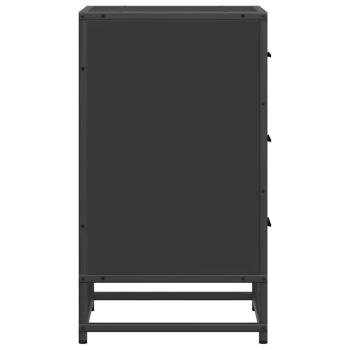Nachttisch Schwarz 40x34,5x60 cm Holzwerkstoff und Metall