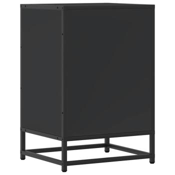 Nachttisch Schwarz 40x34,5x60 cm Holzwerkstoff und Metall