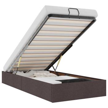 Ottoman-Bett ohne Matratze Dunkelbraun 90x190 cm Stoff
